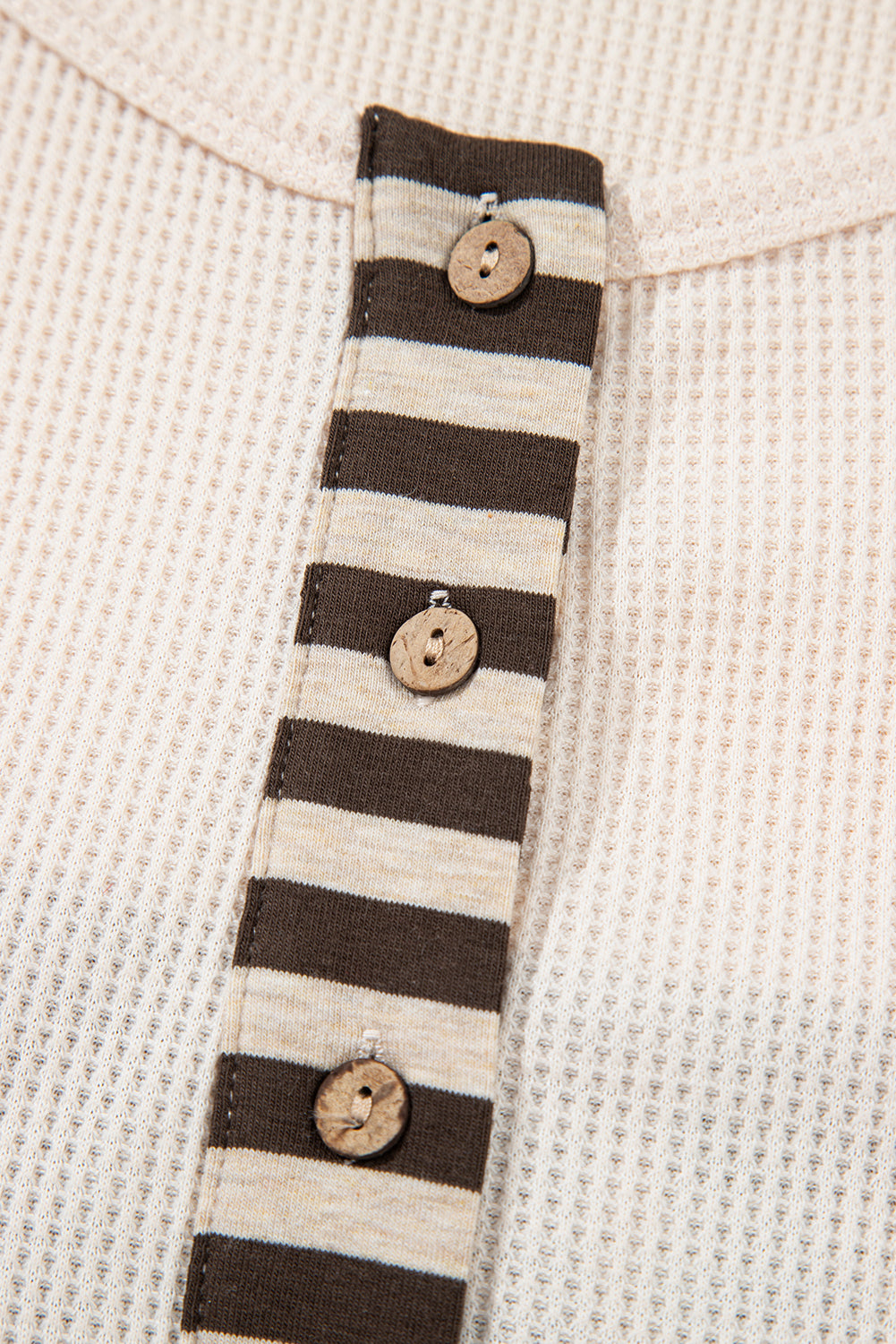 Parchment Plus Size Waffle Colorblock Striped Plaid Patchwork Half Button Pullover