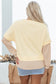 Apricot 2 in 1 Faux Two Piece Patchwork Round Neck Sweatshirt