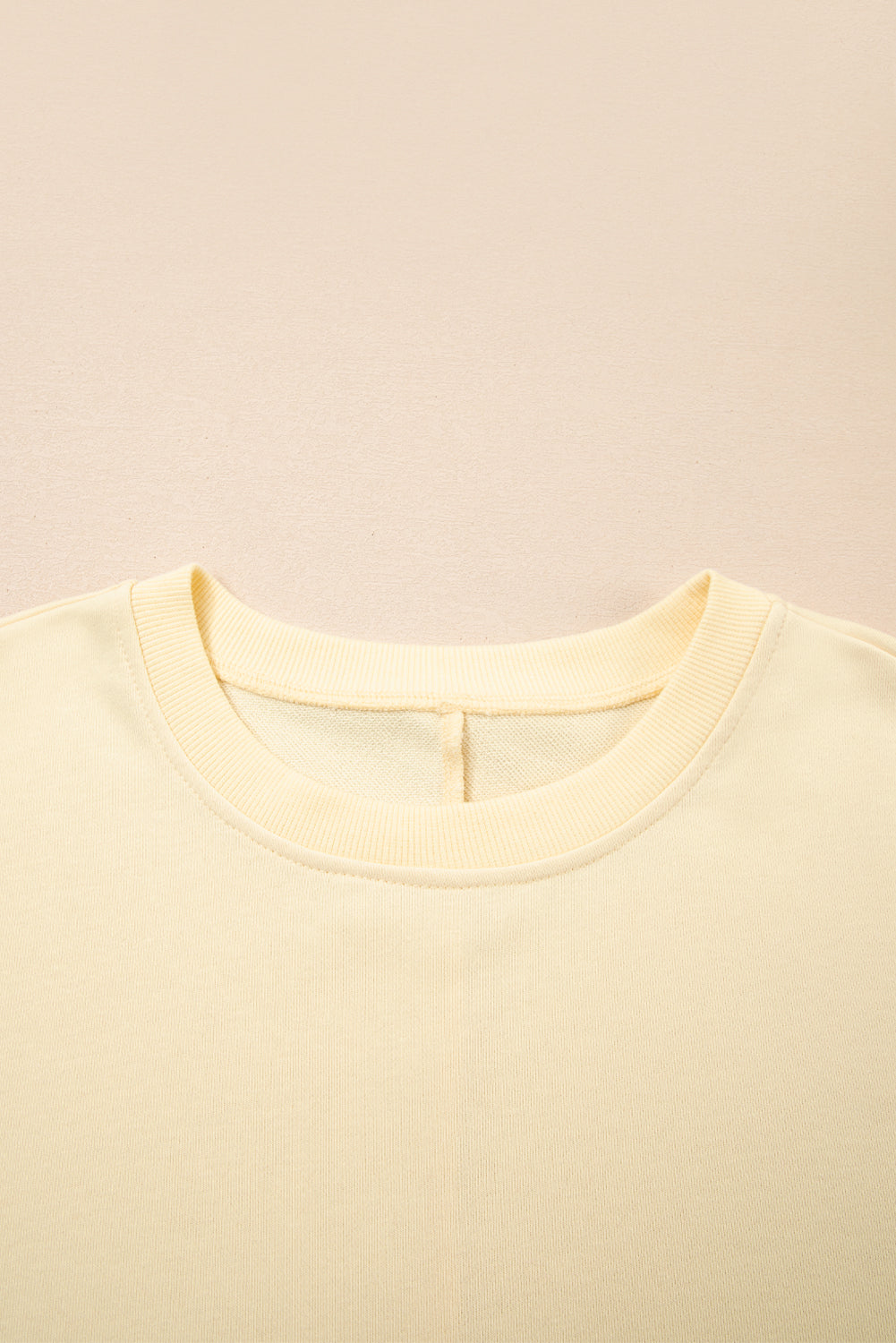 Apricot 2 in 1 Faux Two Piece Patchwork Round Neck Sweatshirt