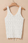 Beige Trendy Hollowed Knit V Neck Drawstring Sweater Vest