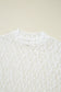 White Sheer Lace Bell Sleeve Mock Neck Blouse