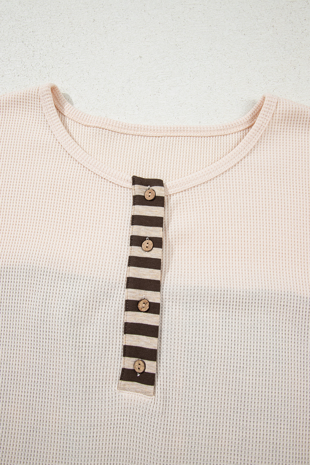 Parchment Plus Size Waffle Colorblock Striped Plaid Patchwork Half Button Pullover