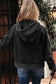 Black Big Chest Pocket Drop Shoulder Hooded Denim Jacket