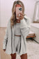 Gray 3 Pcs Crop Tank Top Shorts with Cardigan Lounge Set