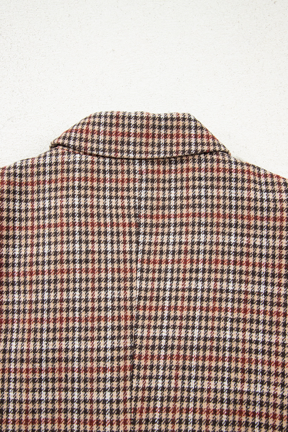 Brown Houndstooth Lapel Collar Blazer