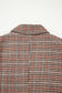 Brown Houndstooth Lapel Collar Blazer