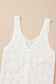 Beige Trendy Hollowed Knit V Neck Drawstring Sweater Vest