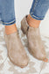 Philippine Gray Tulip Opening Suede Ankle Boots