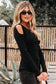 Black Ribbed Knit Cold Shoulder Sweater