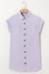 Orchid Petal Short Sleeve Double Chest Pocket Denim Shirt Dress