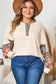 Parchment Plus Size Waffle Colorblock Striped Plaid Patchwork Half Button Pullover