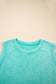 Mint Green 2 Pieces Mineral Wash Cotton Tank Top Lined Split Skirt Set