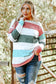 Green Plus Size Colorblock Pullover Top