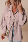 Light Pink Corduroy Flap Pocket Button Up Shacket