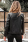 Black Faux Leather Buttoned Front Boxy Jacket