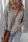 Gray Stripe Dolman Sleeve Drop Shoulder Top