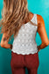 Beige Trendy Hollowed Knit V Neck Drawstring Sweater Vest