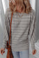 Gray Stripe Dolman Sleeve Drop Shoulder Top
