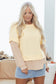 Apricot 2 in 1 Faux Two Piece Patchwork Round Neck Sweatshirt