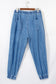 Dusk Blue Drawstring Waist Pocketed Plus Size Denim Joggers