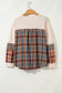 Parchment Plus Size Waffle Colorblock Striped Plaid Patchwork Half Button Pullover