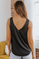 Black Deep V Neck Loose Tank Top