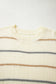 Multicolour Striped Ribbed Edge Drop Shoulder Sweater