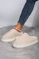 Pale Khaki Two-tone Knitted Warm Homewear Slippers