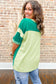 Green Stripe Patchwork Colorblock Plus Size T Shirt