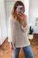 Smoke Gray Crochet Hollow-out Jumper Top Sweater