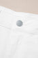 White Scalloped Hemline Acid Wash High Waist Denim Shorts